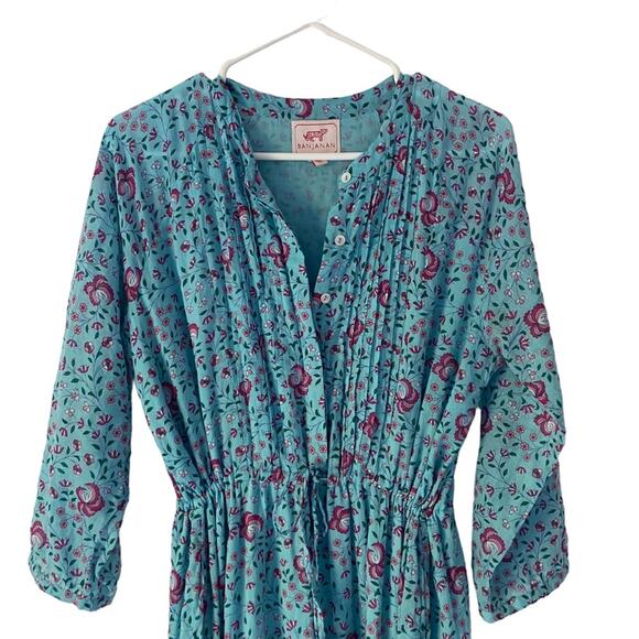 Banjanan Bazaar Turquoise Blue Midi Dress size large - Picture 3 of 7